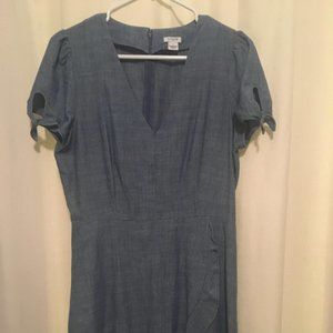 Size 6 J Crew Chambray Wrap Dress